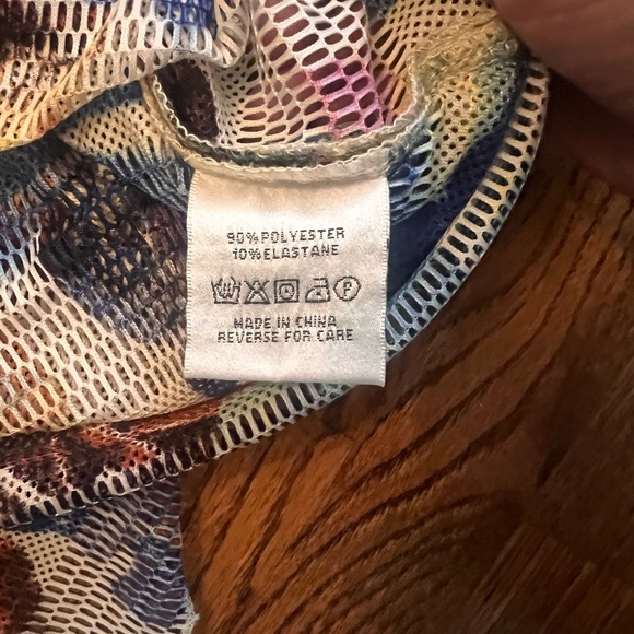 Dor Dor Couture Sheer Mesh Tropical Leaf Top - Size Medium - Picture 7 of 7